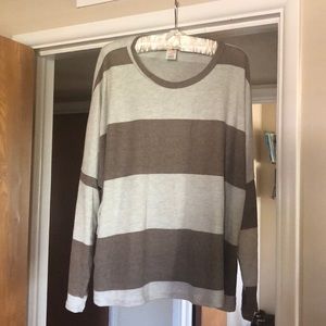 Oatmeal and brown lightweight sweater